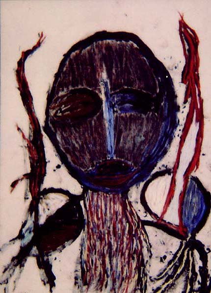 Dan Asher — Selbstporträt, 1983, Acryl auf Leinwand, 180 x 140 cm